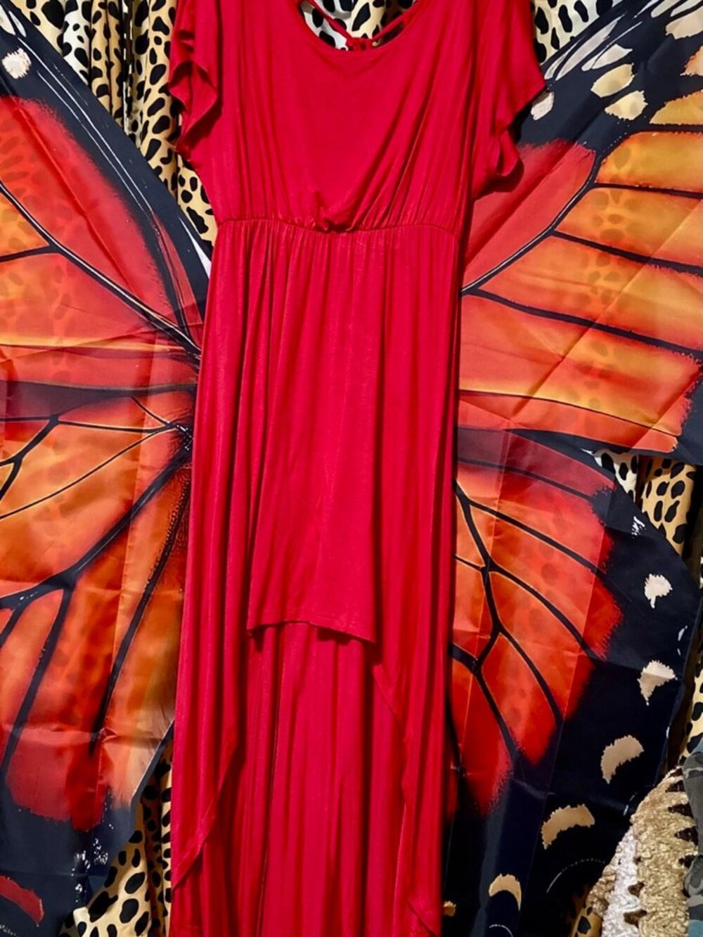 High-low red dress